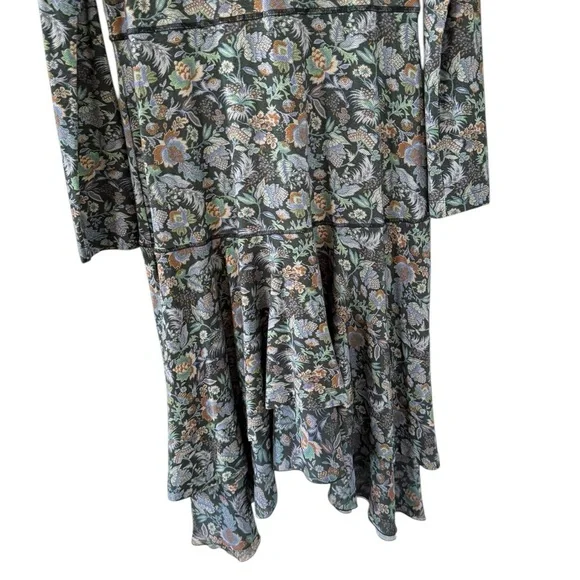 See by Chlo Multi Green Floral Wool Blend Dress